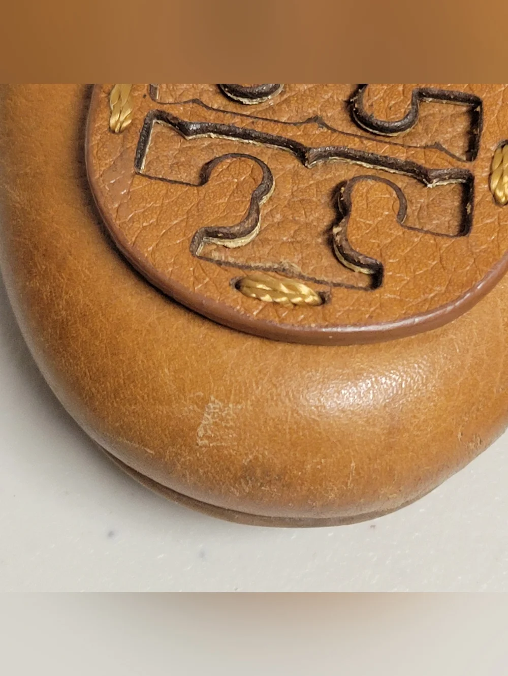 Tory Burch Reva Royal Tan Logo Ballet Flats Size 7M. - Picture 8 of 12